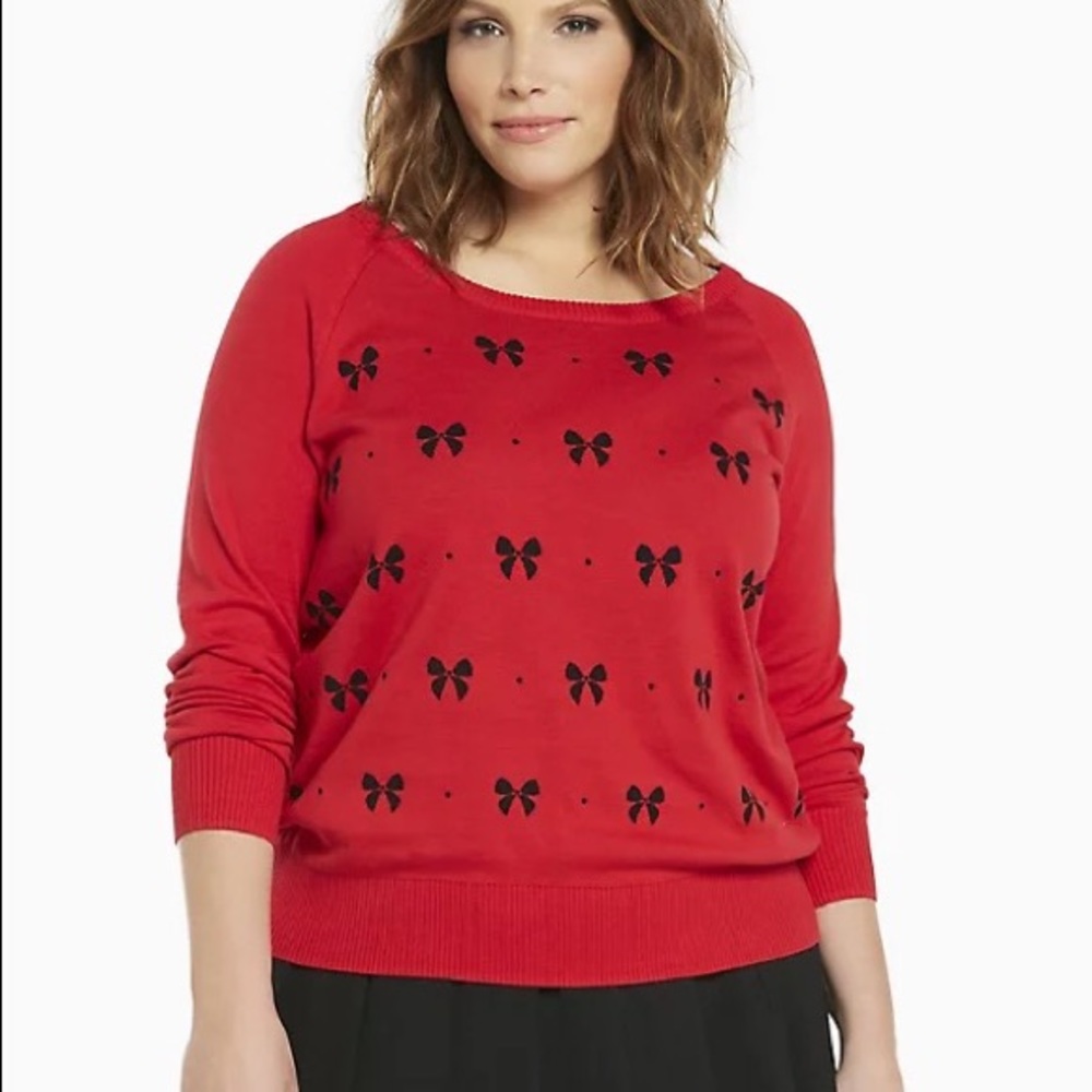Torrid Red Bow Sweater, Never Worn!